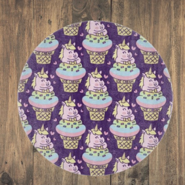 Sweet Pride Unicorn Glass Cutting Board (Creator Uploaded)
