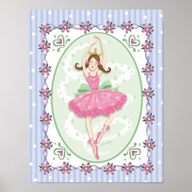 Sweet Prima Ballerina Girls Wall Art (Front)