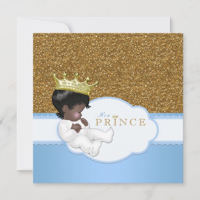 Sweet Prince Ethnic Baby Shower Invitation (Front)