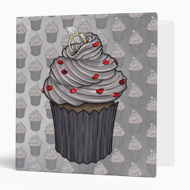 Sweet Proposal Cupcake 3 Ring Binder (Front/Inside)