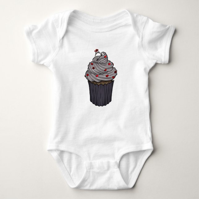 Sweet Proposal Cupcake Baby Bodysuit (Front)