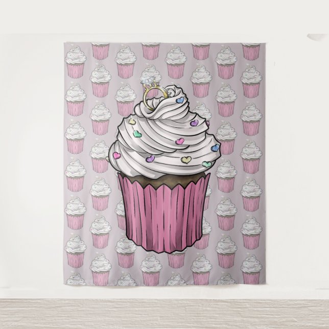Sweet Proposal Cupcake Tapestry (Front)