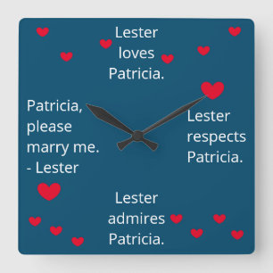 Sweet, Proposal Square Wall Clock