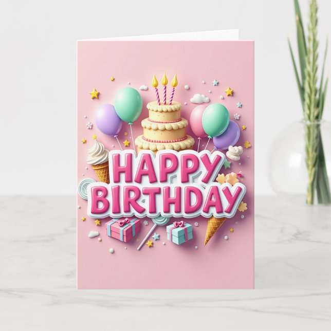 Sweet Puffy Letters Card (Front)