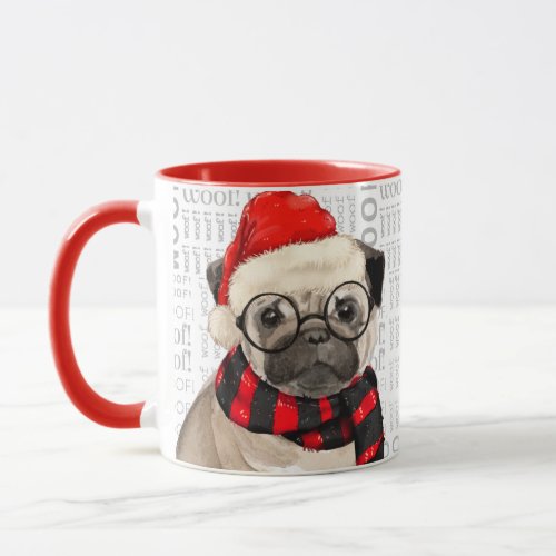 Sweet Pug Lover Christmas Holiday Mug