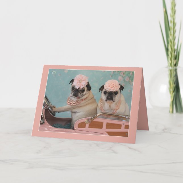 Sweet Pug Mother's Day Greeting Card (Front)