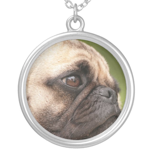 Sweet Pug Silver Plated Necklace (Front)