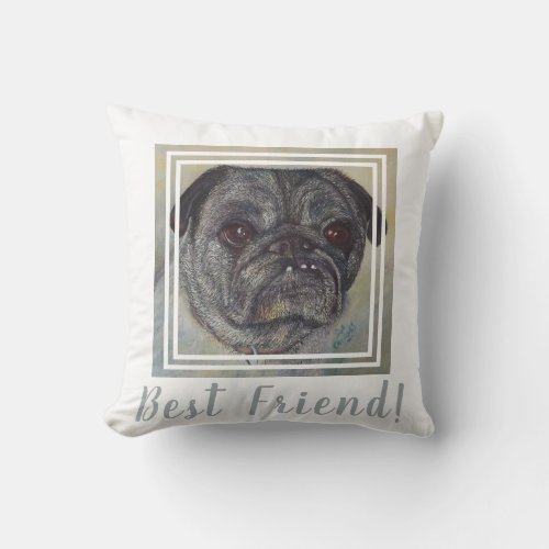 Sweet Pug Throw Pillow