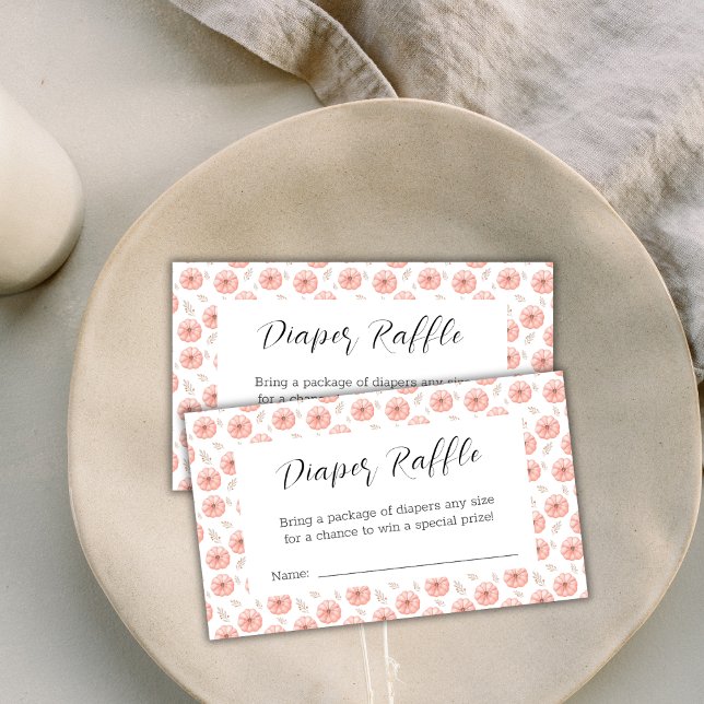 Sweet Pumpkin Baby Shower Diaper Raffle  Enclosure Card (Sweet Pumpkin Baby Shower Diaper Raffle Enclosure Card)