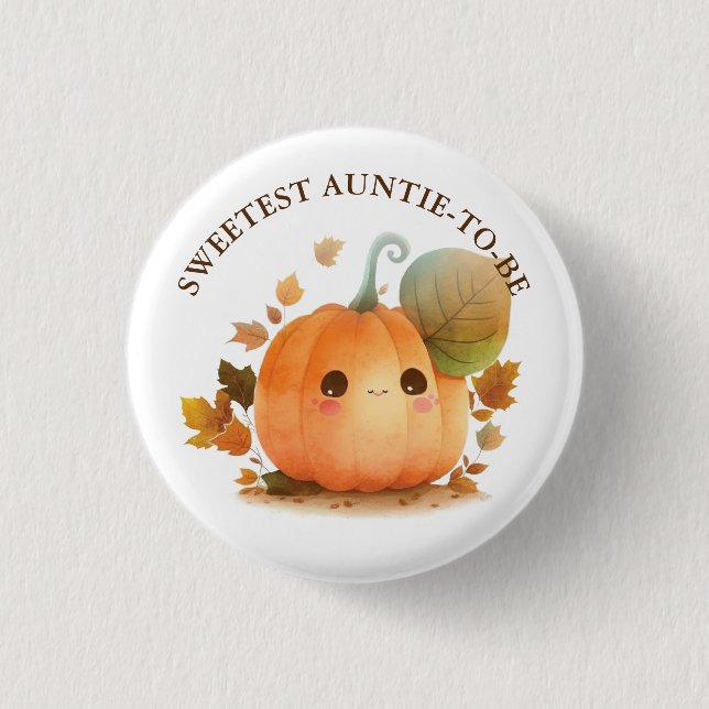 Sweet Pumpkin Fall Baby Shower Button (Front)
