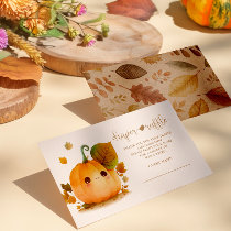 Sweet Pumpkin Fall Baby Shower diaper raffle Enclosure Card