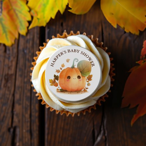 Sweet Pumpkin Fall Baby Shower Edible Frosting Rounds