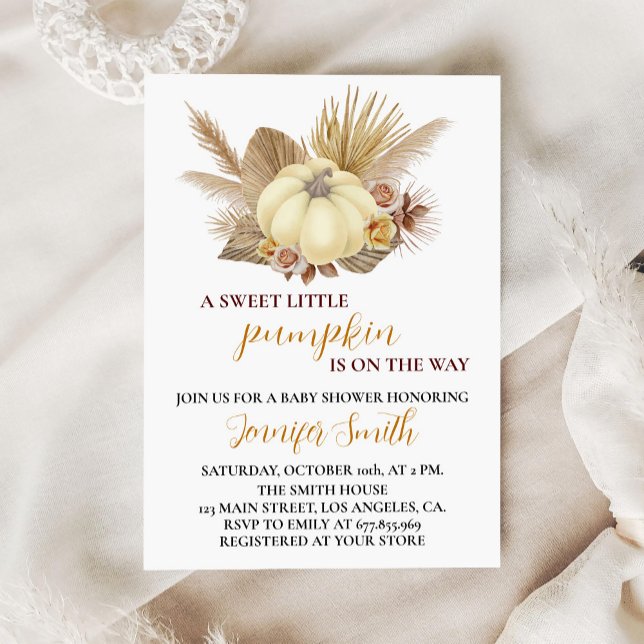 Sweet Pumpkin Fall Baby Shower Invitation (Creator Uploaded)