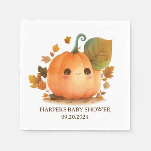 Sweet Pumpkin Fall Baby Shower Napkins