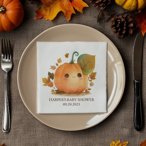 Sweet Pumpkin Fall Baby Shower Napkins