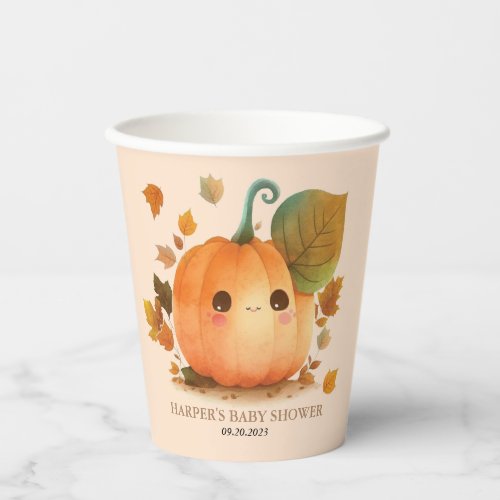 Sweet Pumpkin Fall Baby Shower Paper Cups
