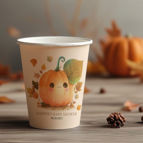 Sweet Pumpkin Fall Baby Shower Paper Cups