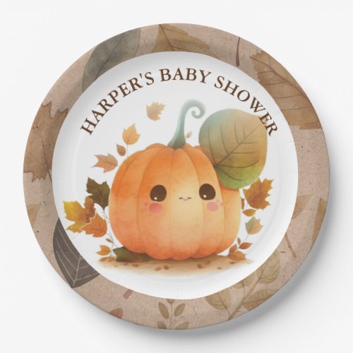 Sweet Pumpkin Fall Baby Shower Paper Plates