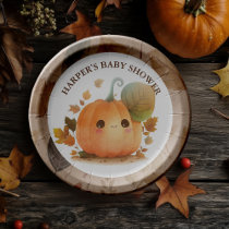 Sweet Pumpkin Fall Baby Shower Paper Plates