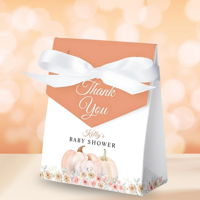 Sweet Pumpkin Floral Baby Shower  Favor Boxes (Creator Uploaded)