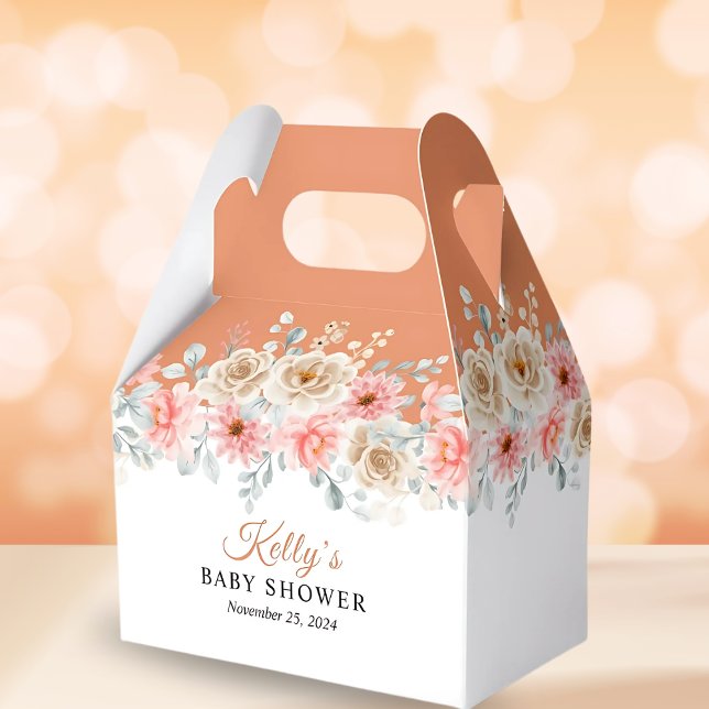 Sweet Pumpkin Floral Baby Shower  Favor Boxes (Creator Uploaded)