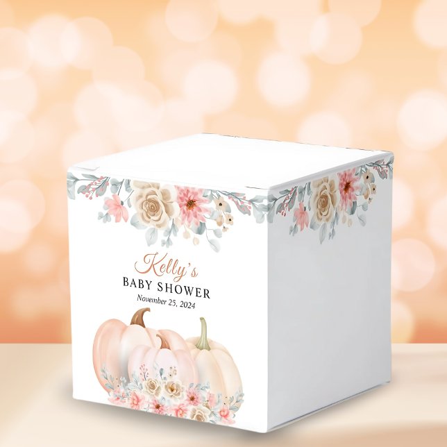 Sweet Pumpkin Floral Baby Shower  Favor Boxes (Creator Uploaded)