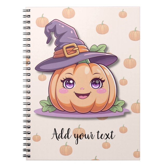 Sweet Pumpkin Magic – Personalized Halloween Noteb Notebook (Front)
