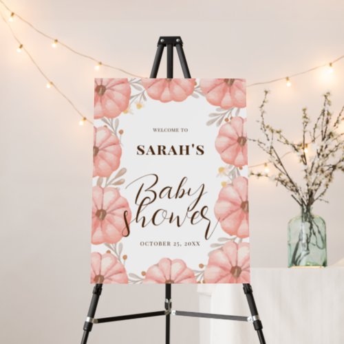 Sweet Pumpkin On The Way Baby Shower Welcome Sign