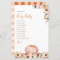 Sweet Pumpkin Rustic Floral Love Prayers for Baby