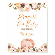 Sweet Pumpkin Rustic Floral Prayers for Baby Poster