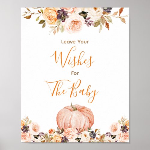 Sweet Pumpkin Rustic Floral Wishes for Baby Sign