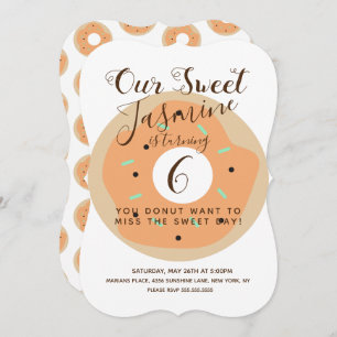 Sweet Pumpkin Sprinkle Donut Birthday Invitation