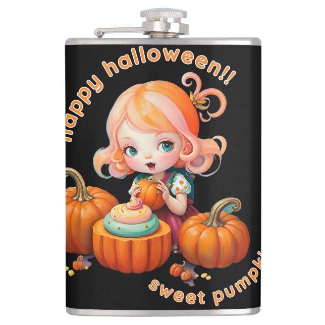 Sweet pumpkin Water Bottle Flask (Front)