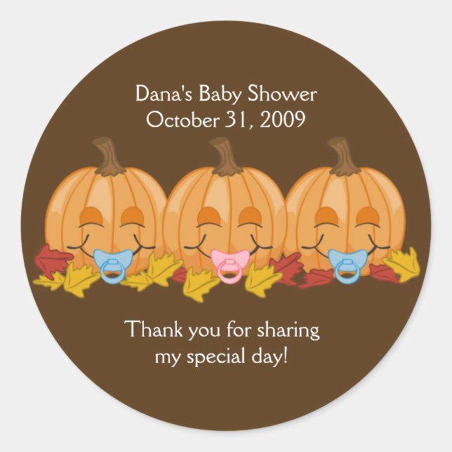 Sweet pumpkins Halloween Fall Favor Sticker (Front)