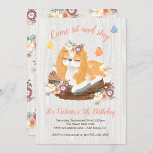 Sweet Puppy Birthday Party Invitations