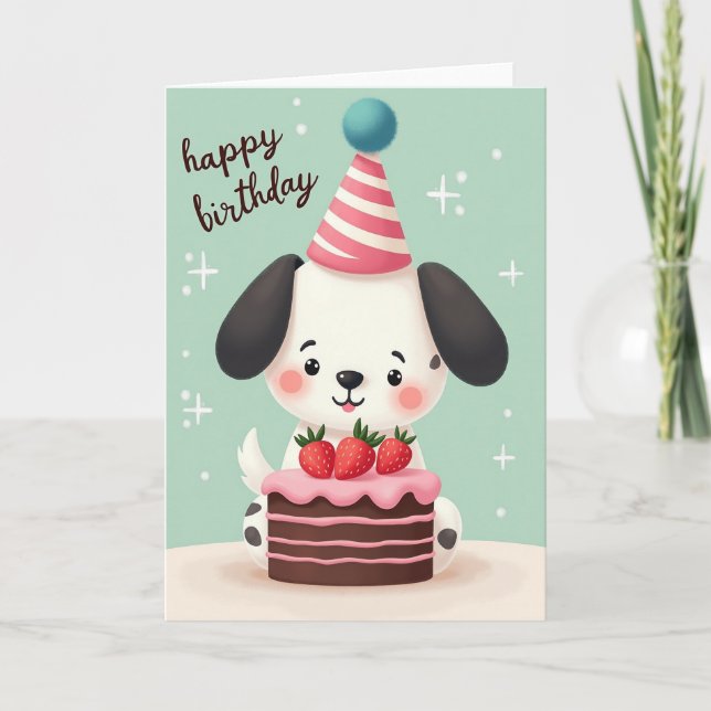 Sweet Puppy Cake Card (Front)