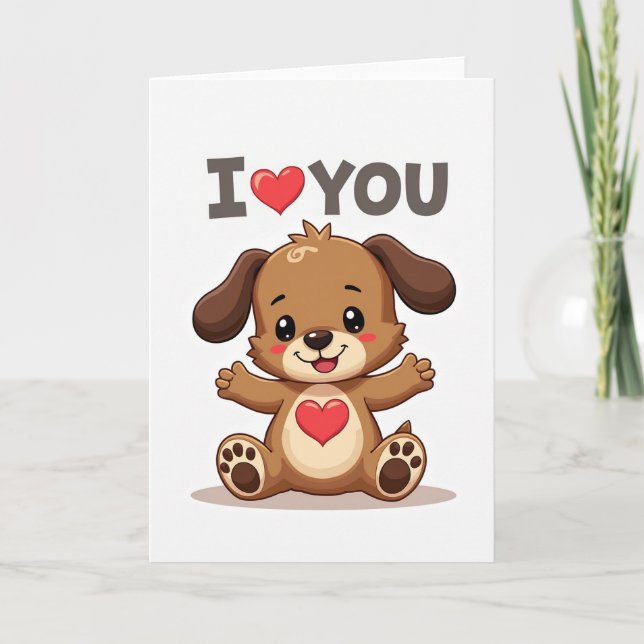 Sweet Puppy Love You Card (Front)