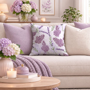 Sweet Purple Blossom Decorative Throw Pillow 
