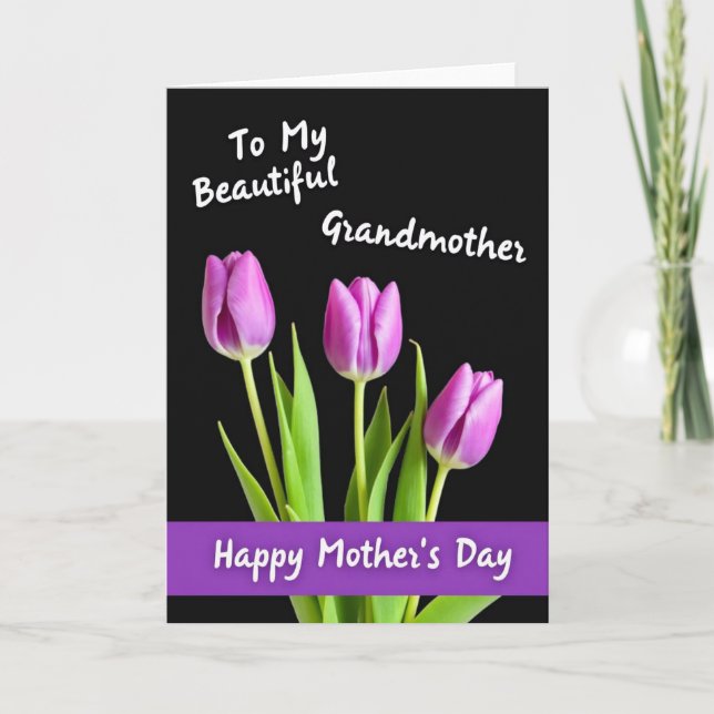 Sweet Purple Blossoms Day Card (Front)