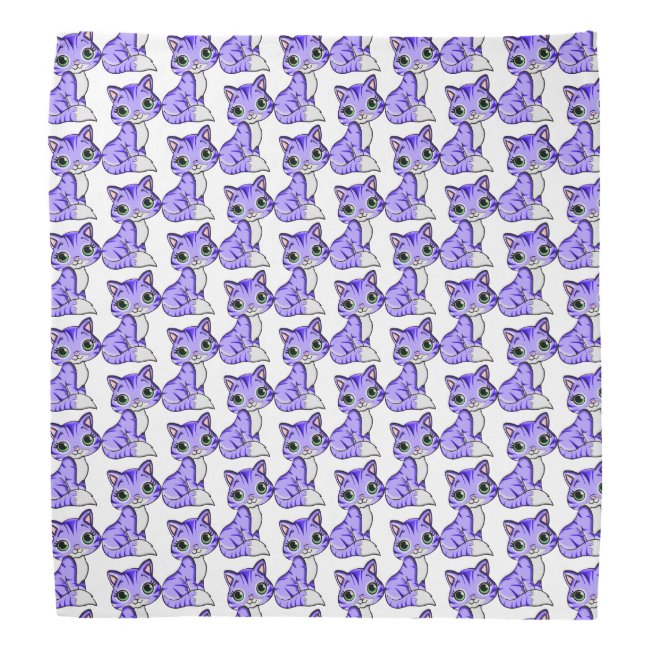 Sweet Purple Pet Kitty Cat Pattern Bandana