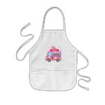 Sweet Purple Pink Ice Cream Truck For Girls Kids&#39; Apron at Zazzle