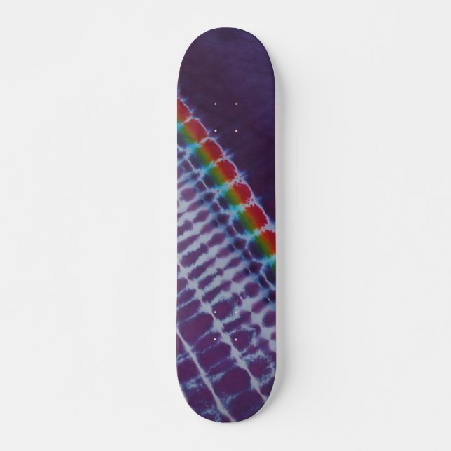 Sweet Purple Stripe Tie Dye Skateboard (Front)