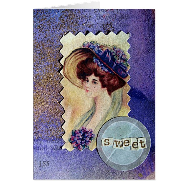Sweet Purple Vintage Lady Cards (Front)