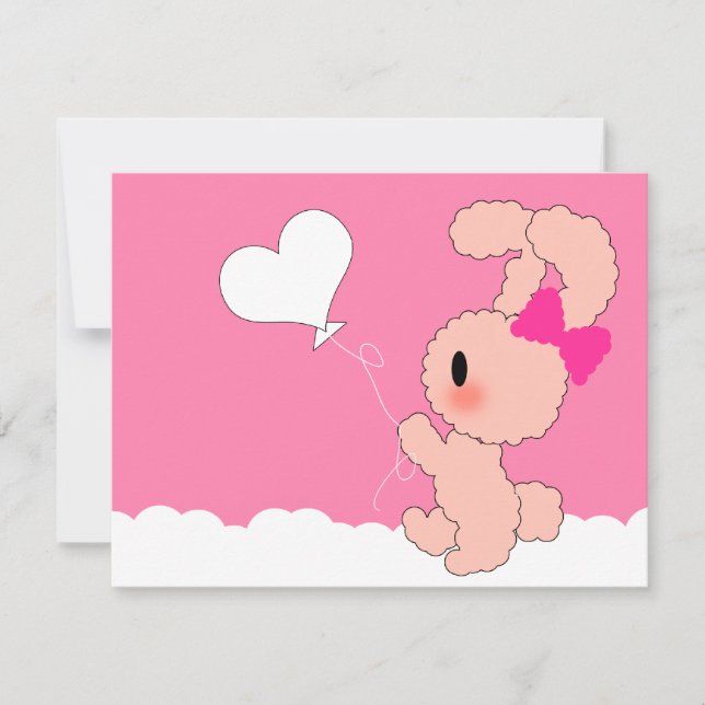 Sweet Rabbit Cute 4th Birthday invitation (Front)