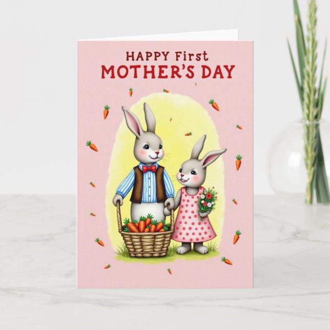 Sweet Rabbit Mothers Day Card (Front)