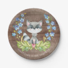 Sweet Raccoon Baby Shower 7" Plate
