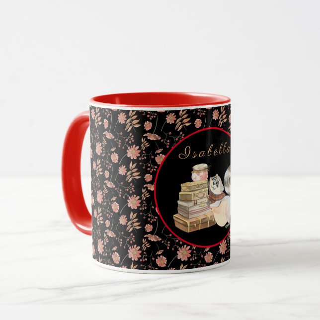 Sweet Raccoon Customize Text and Color Mug (Front Left)