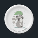 Sweet Raccoon Neutral  Baby Shower 7" Plate<br><div class="desc">Cute little raccoon for a neutral baby shower. Change our background color by clicking on customize and using our color picker.   Matching items available in our shop.</div>