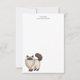 Sweet Ragdoll Cat Personalized Thank You Note Card
