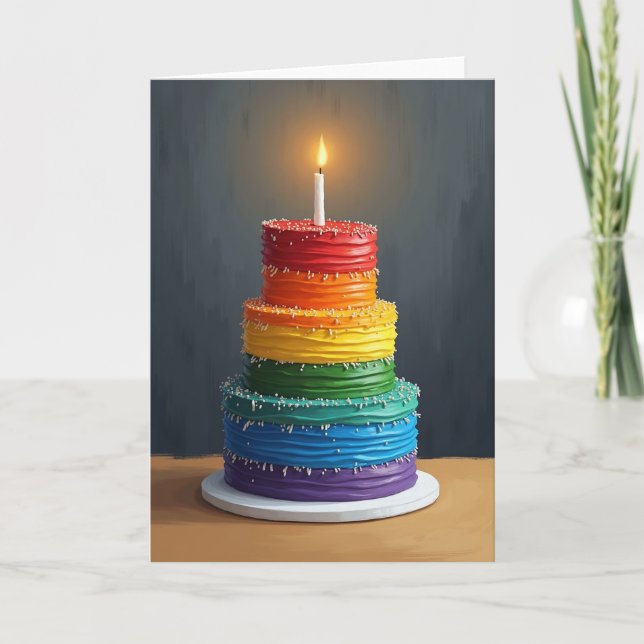 Sweet Rainbow Cake Card (Front)